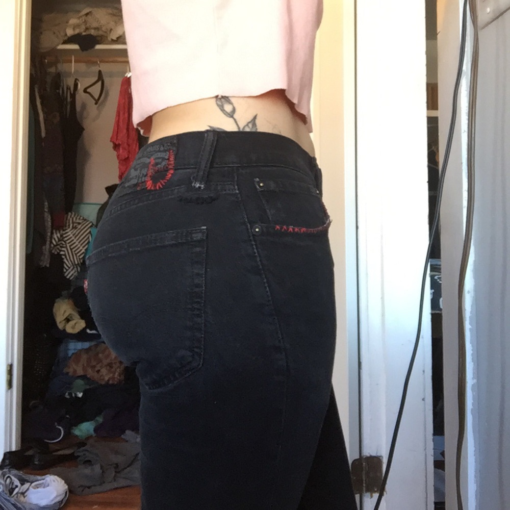 Boyfriend detailed black jeans